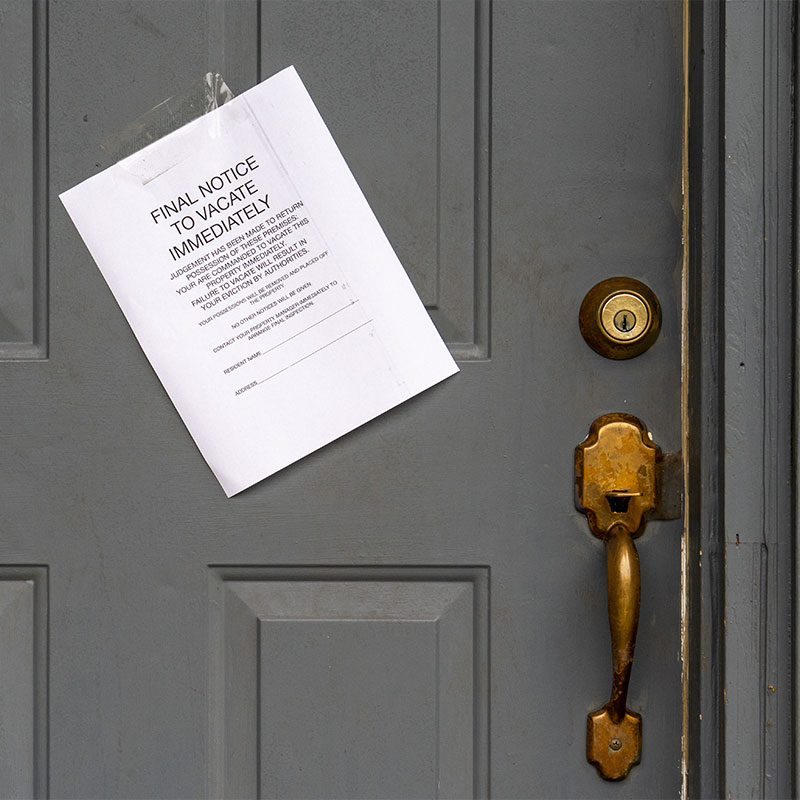 eviction notice on the door